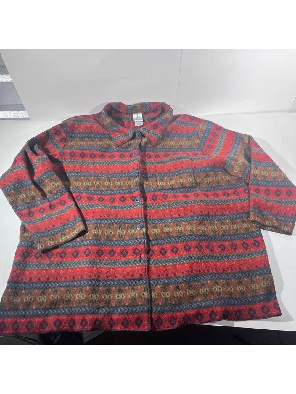 Just My Size 26W/28W Southwestern Fleece Shirt Jacket